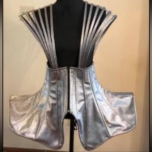 Silver metallic Gaga Dolly Futuristic Alien Space Girl corset size 10-14